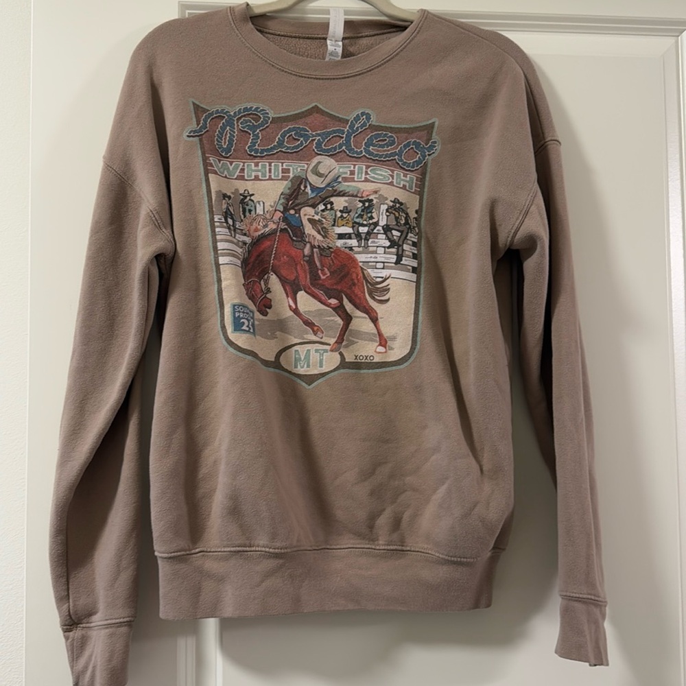 Whitefish Montana rodeo crew neck